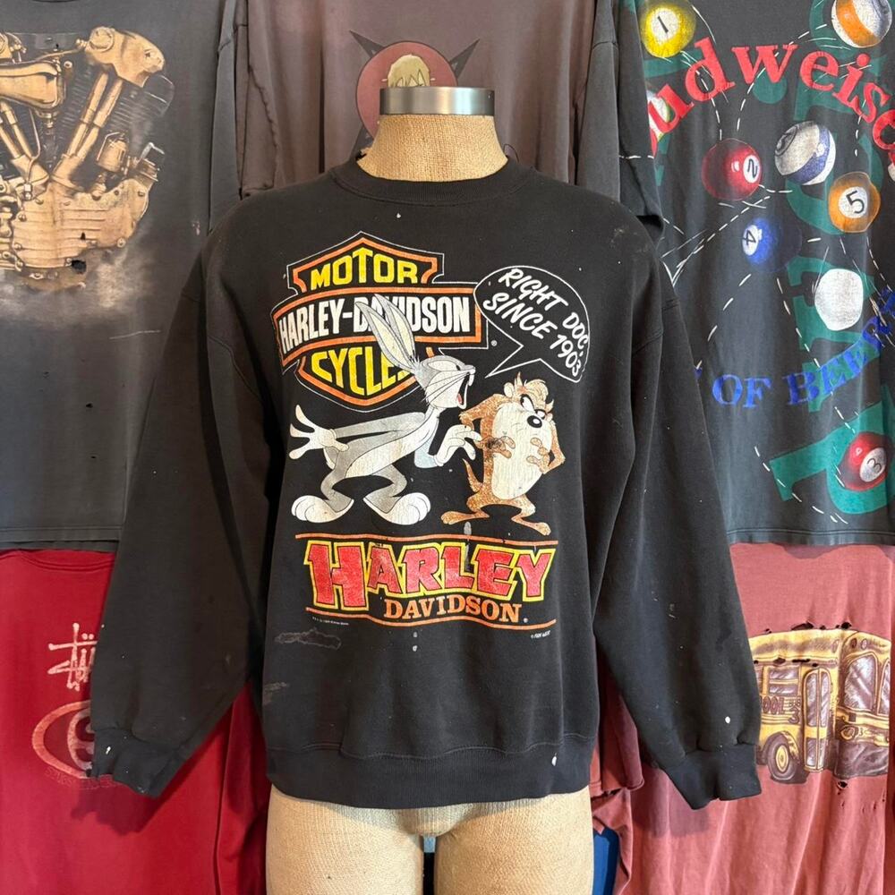 Vintage 1990s Harley Davidson Looney tunes Crewneck